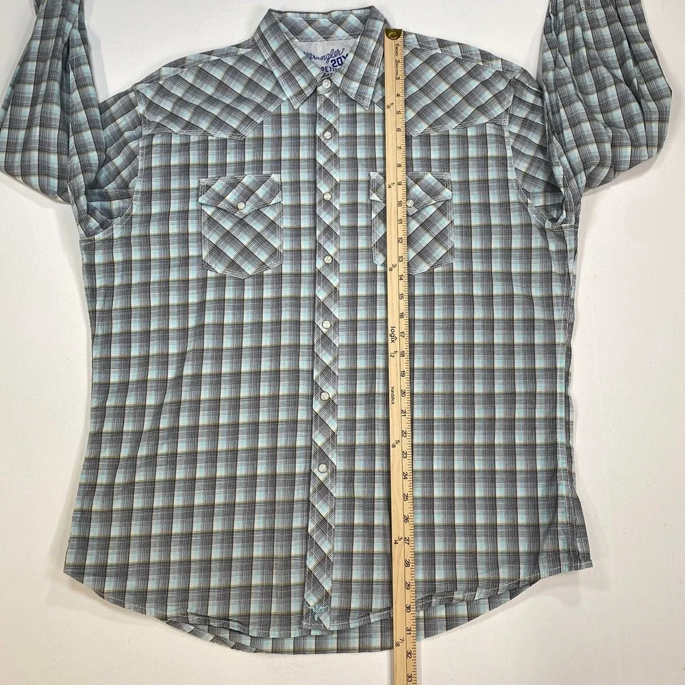 Wrangler 20X Competition‎ Men's Plaid Long Sleeve Snap Front Shirt XL